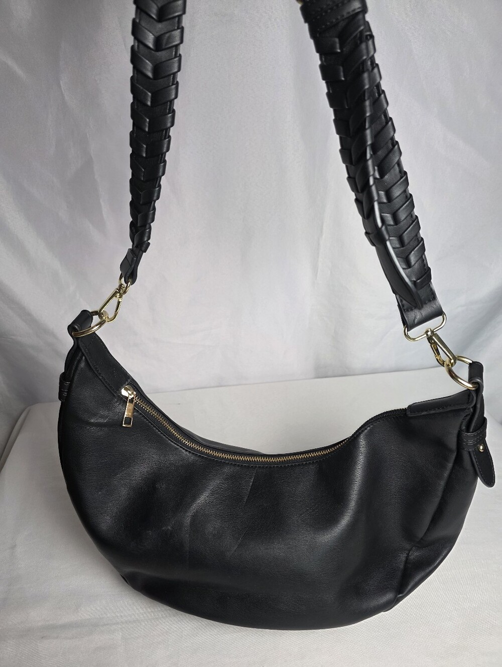 Jules Kae Black Vegan Hobo Bag